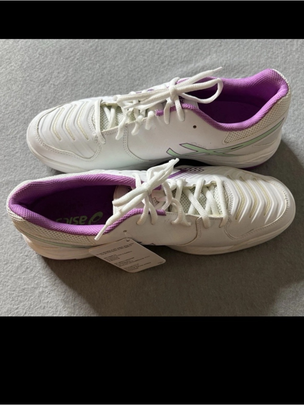 NEW Asics Tennis Shoes Womens 12 Tie White Purple Athletic Everyday Walk Run